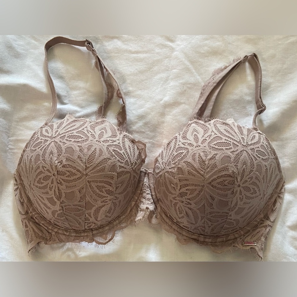 Victorias Secret PINK lace Balcony Nude 36DD EUC